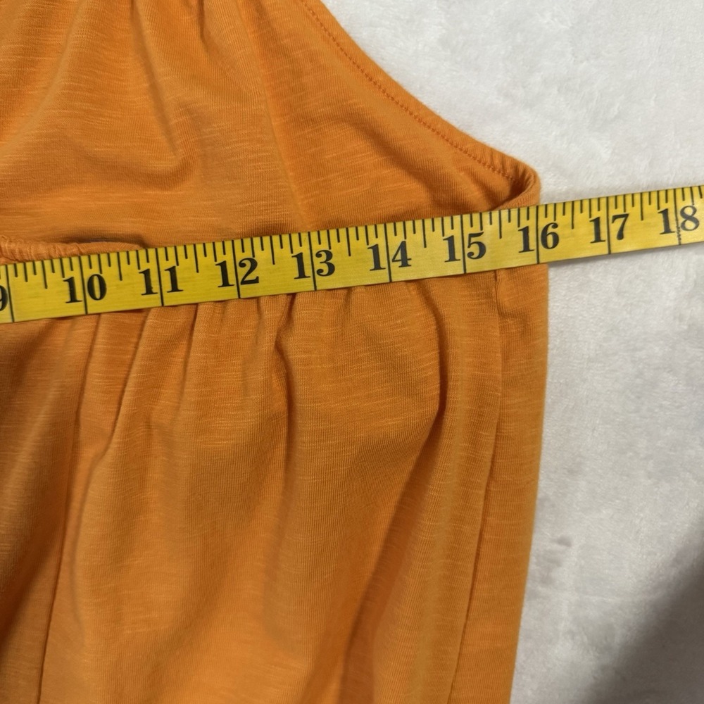 NEW Old Navy Slub Knit Midi Halter Dress Size S Wild Papaya Orange Boho Tropical - Picture 13 of 13